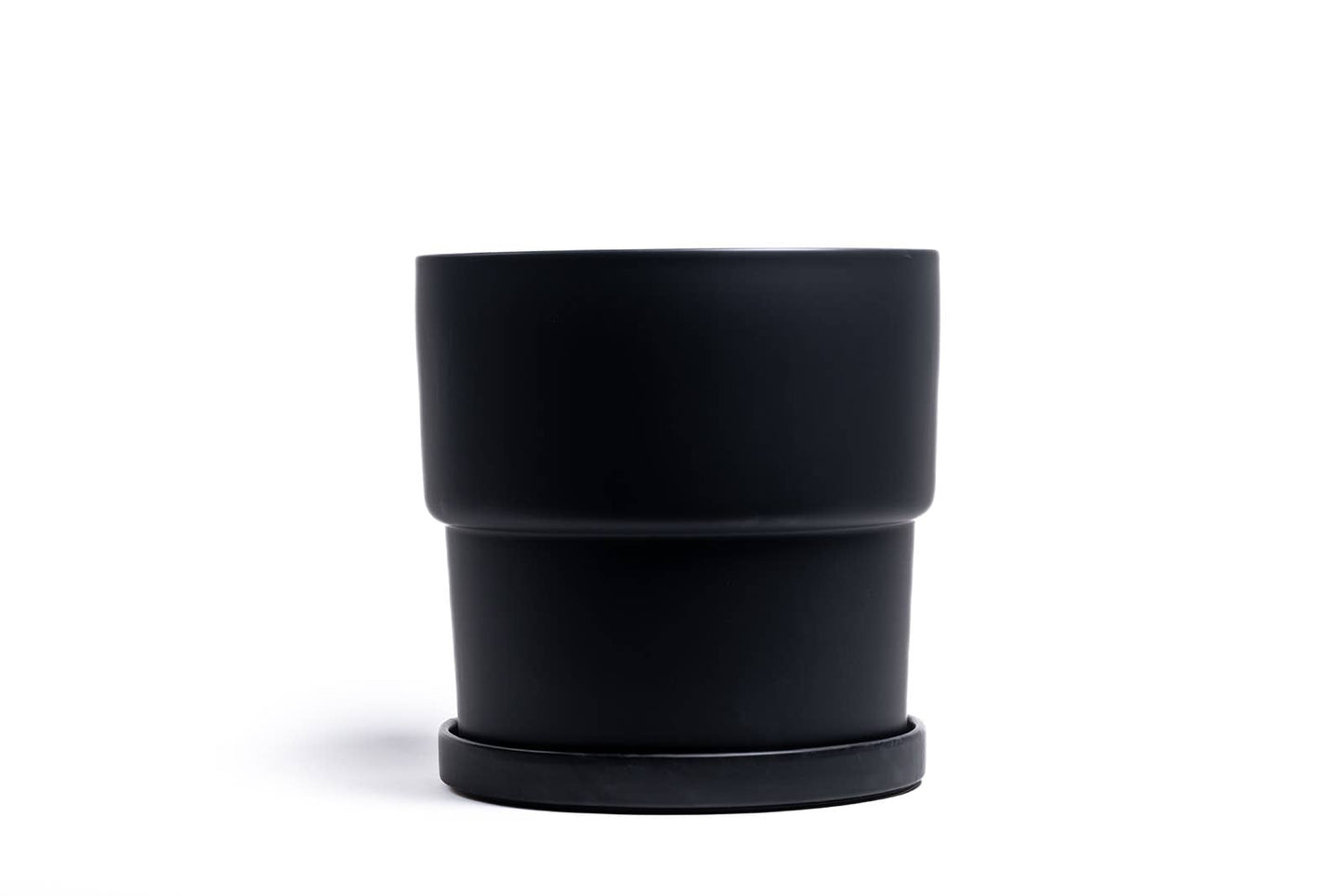 4.5" Calyx Pots w/Saucers White Sesame