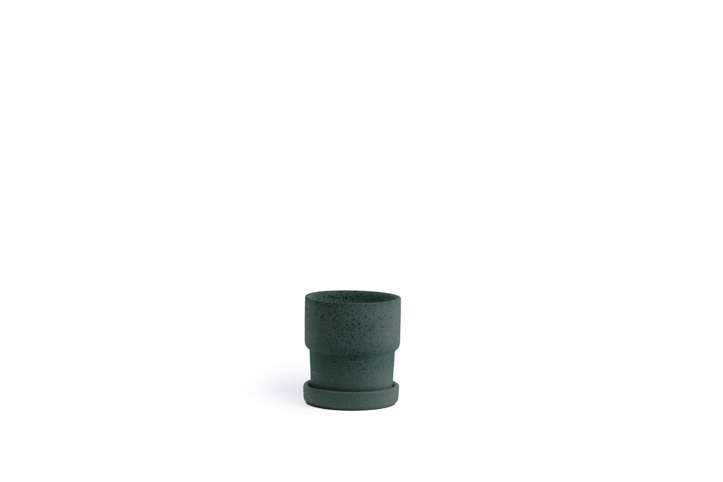 4.5" Calyx Pots w/Saucers White Sesame
