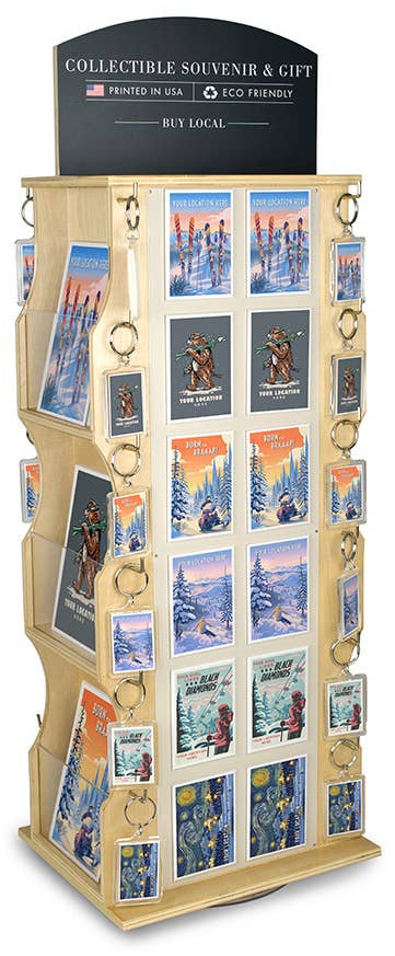 COUNTER DISPLAY, Birch Wood (Holds Magnets, Cards, and more)