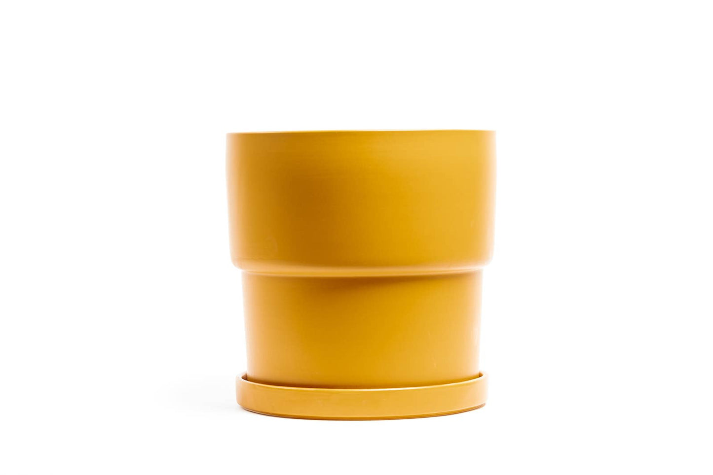 4.5" Calyx Pots w/Saucers White Sesame