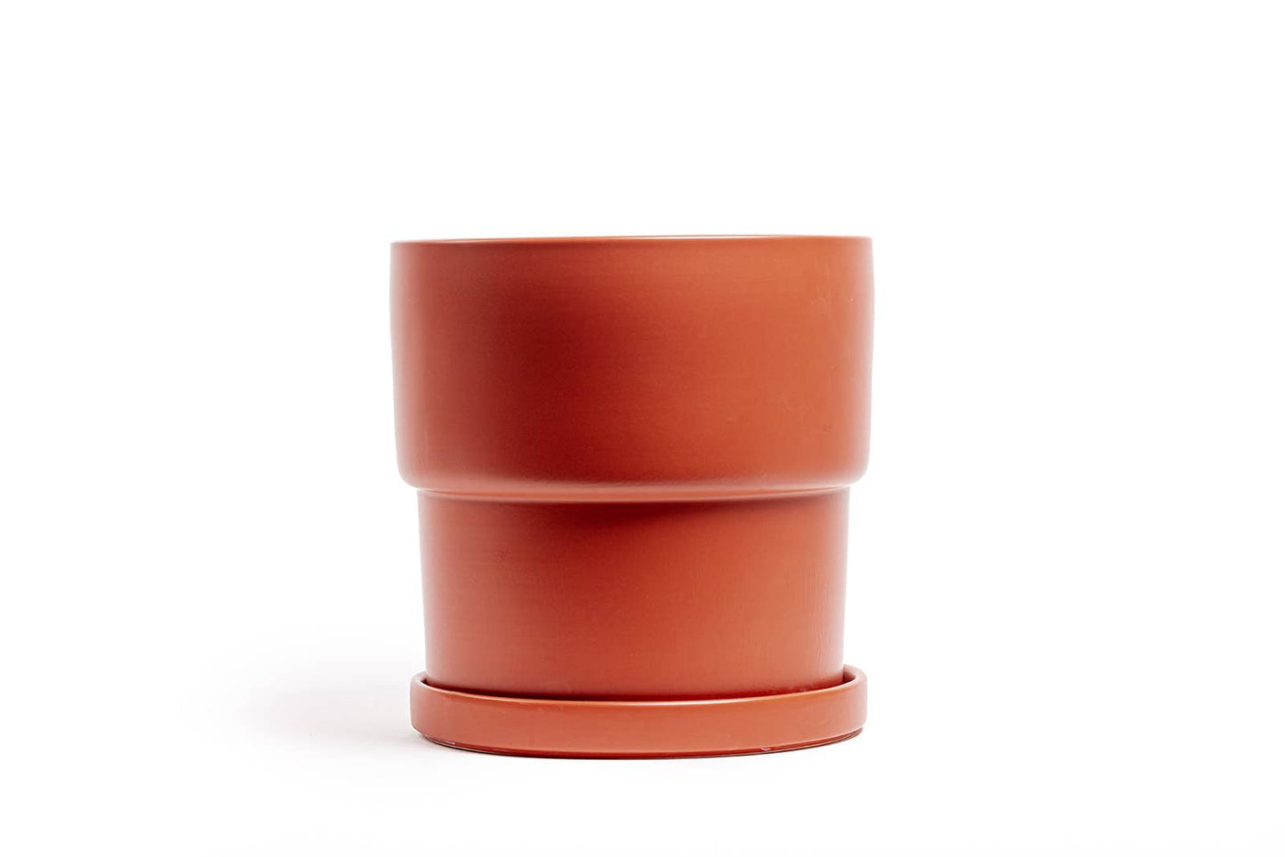 4.5" Calyx Pots w/Saucers White Sesame