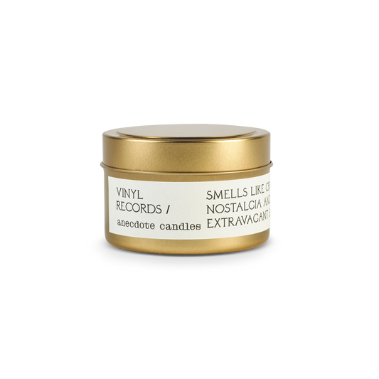 Vinyl Records (Black Oud) Candle: 3.4 oz Travel Tin