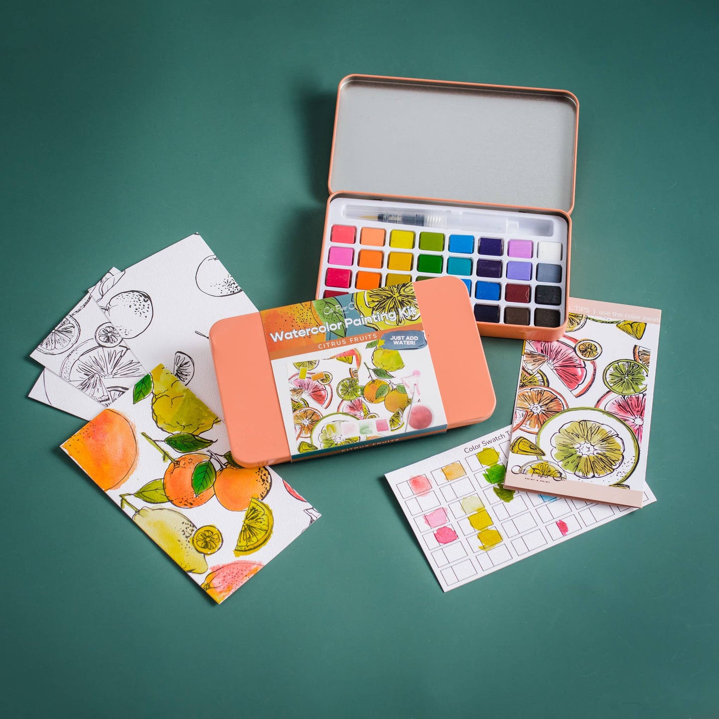 Citrus Fruits watercolor painting kit
