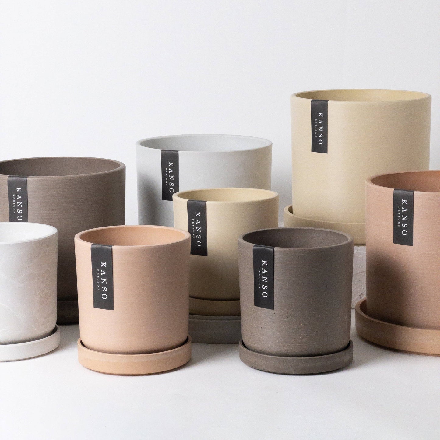 7" & 4" Signature Planters & Saucer | Earth Tones: 7" Only / Black