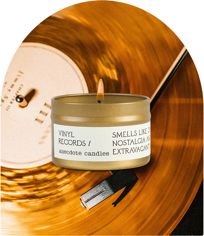Vinyl Records (Black Oud) Candle: 3.4 oz Travel Tin