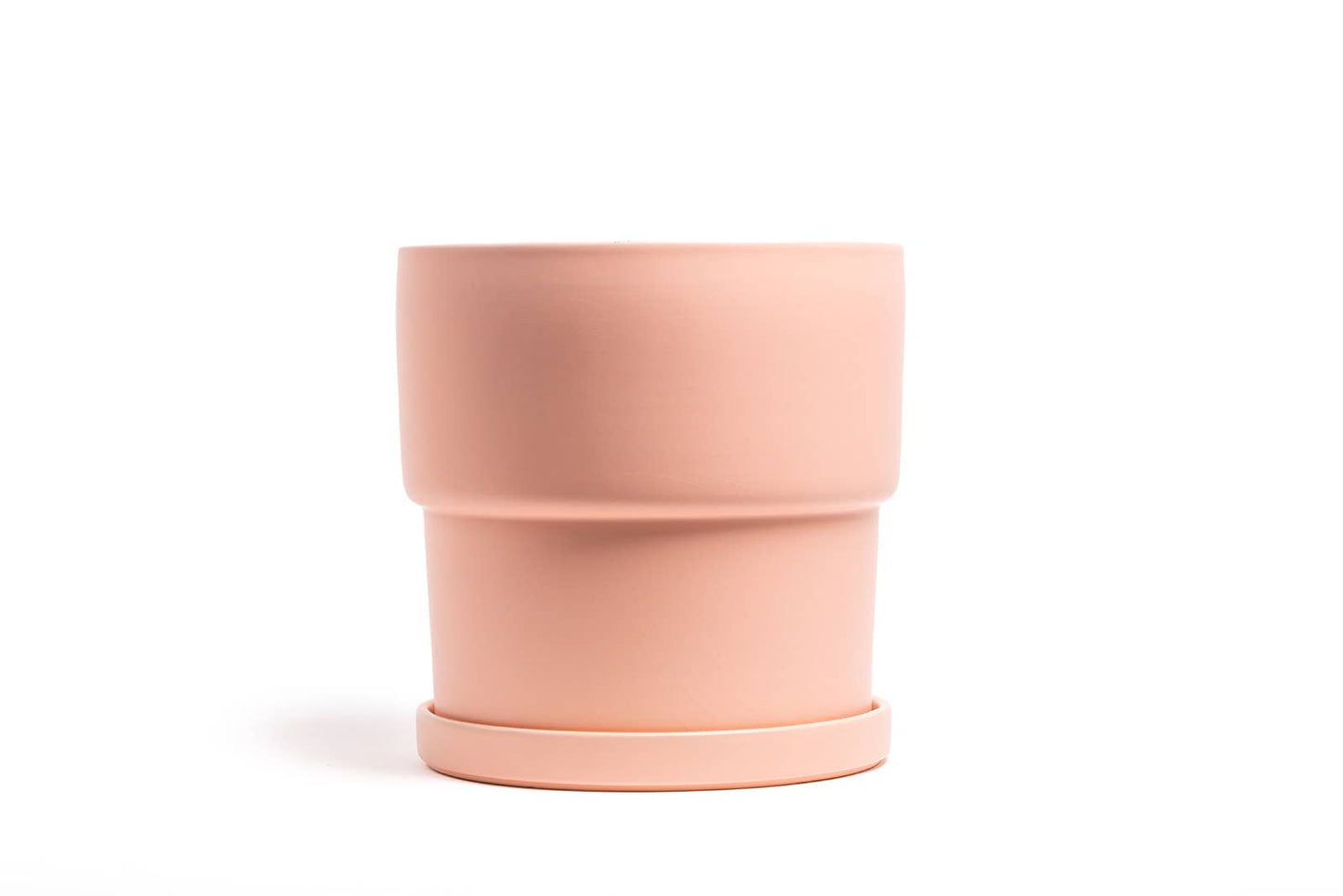 4.5" Calyx Pots w/Saucers White Sesame