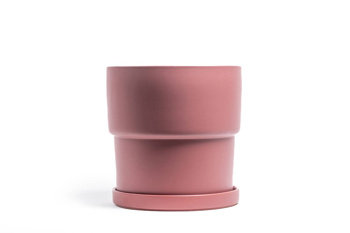 4.5" Calyx Pots w/Saucers White Sesame