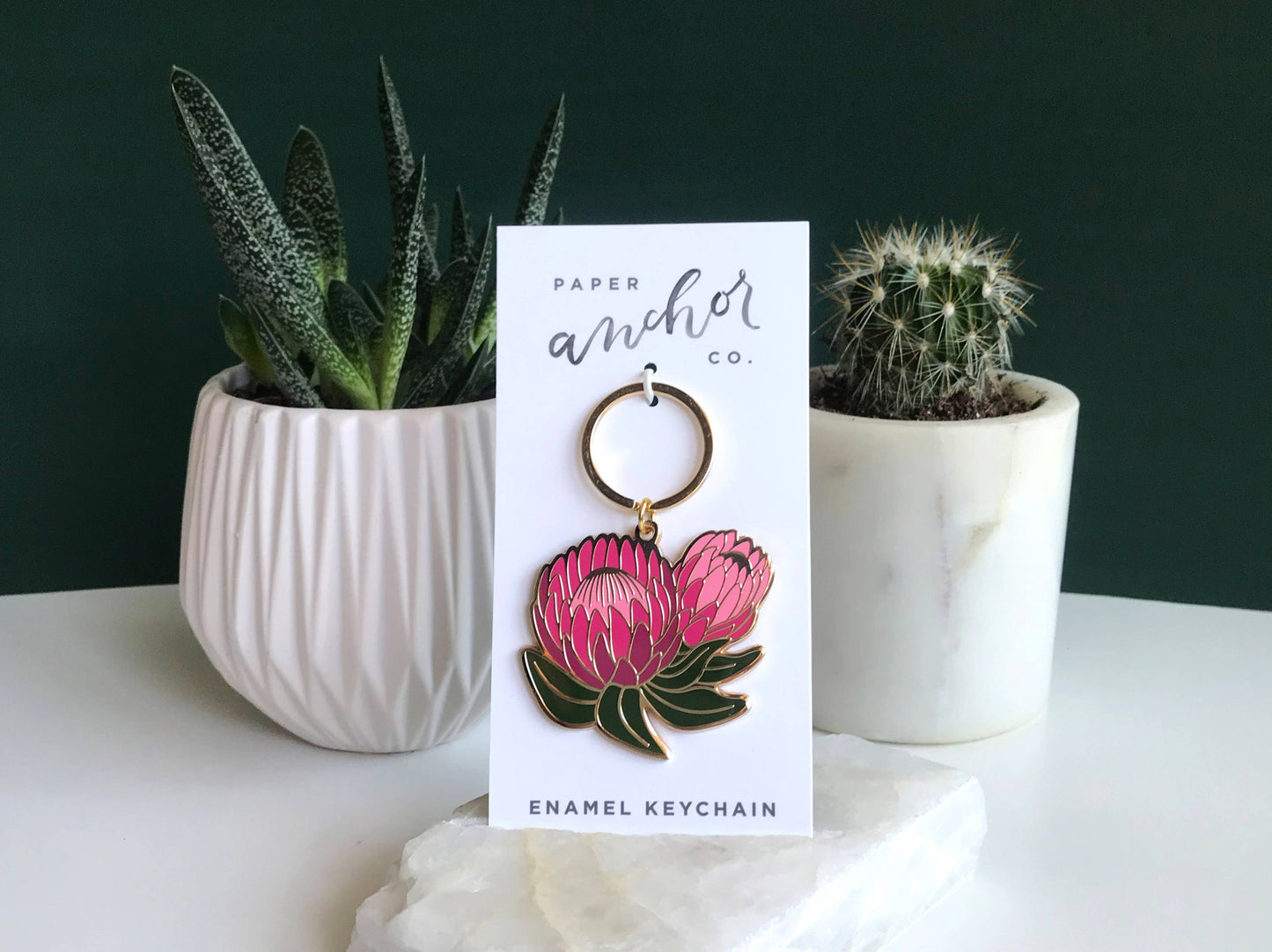 Ofelia Protea Flower Keychain | Valentine Gifts