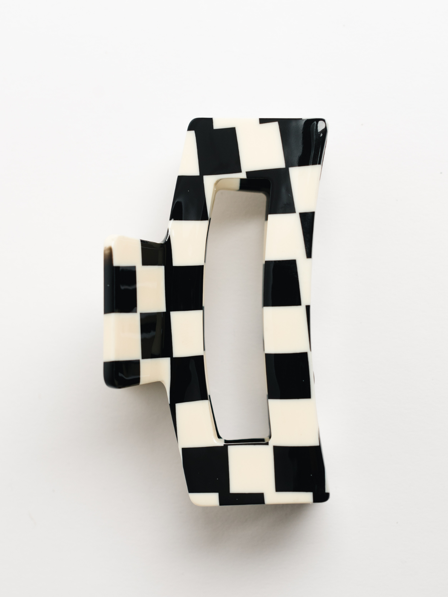 Black Checkered Hair Claw