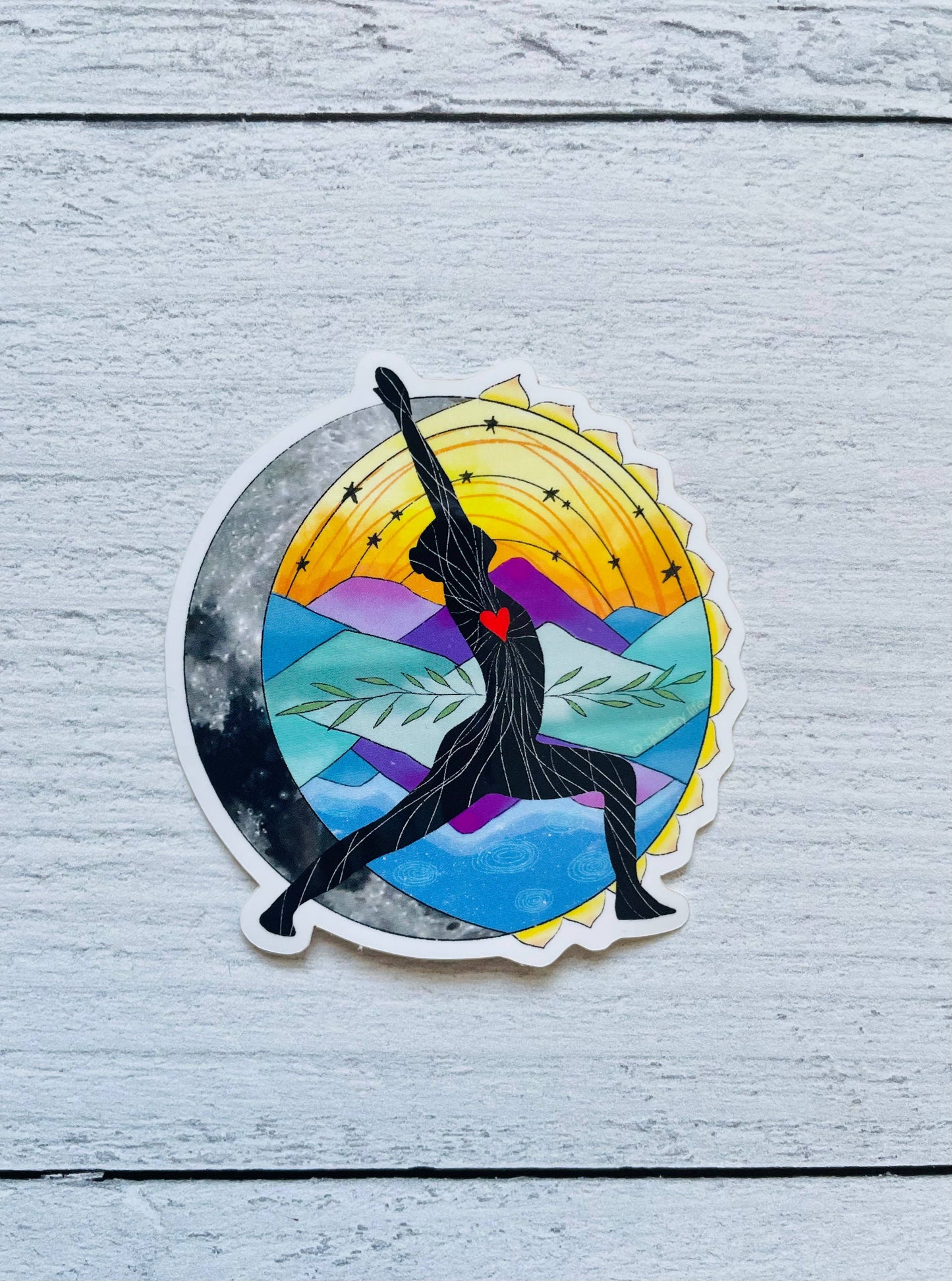 Yoga Crescent Moon Pose Sticker