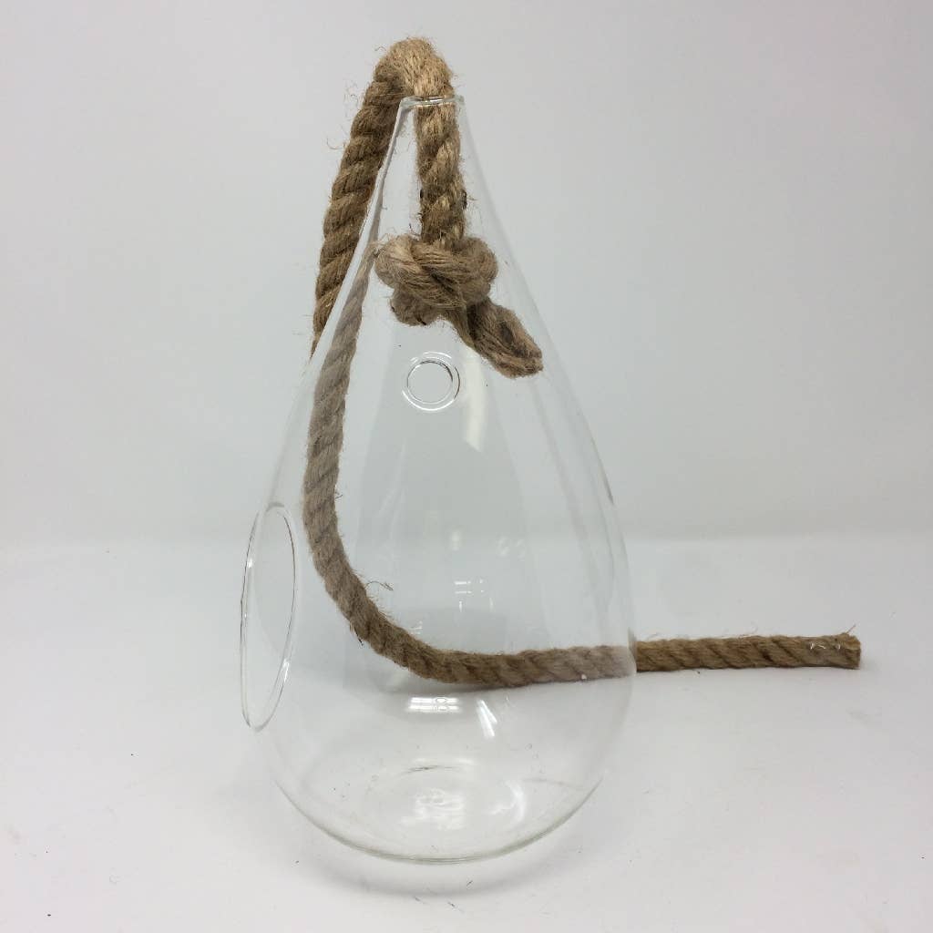 Rope Hanging Glass Drop Vase M