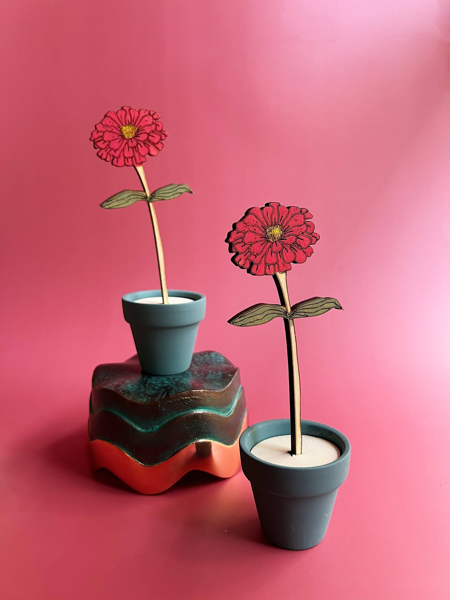 Hand Painted Wooden Flower