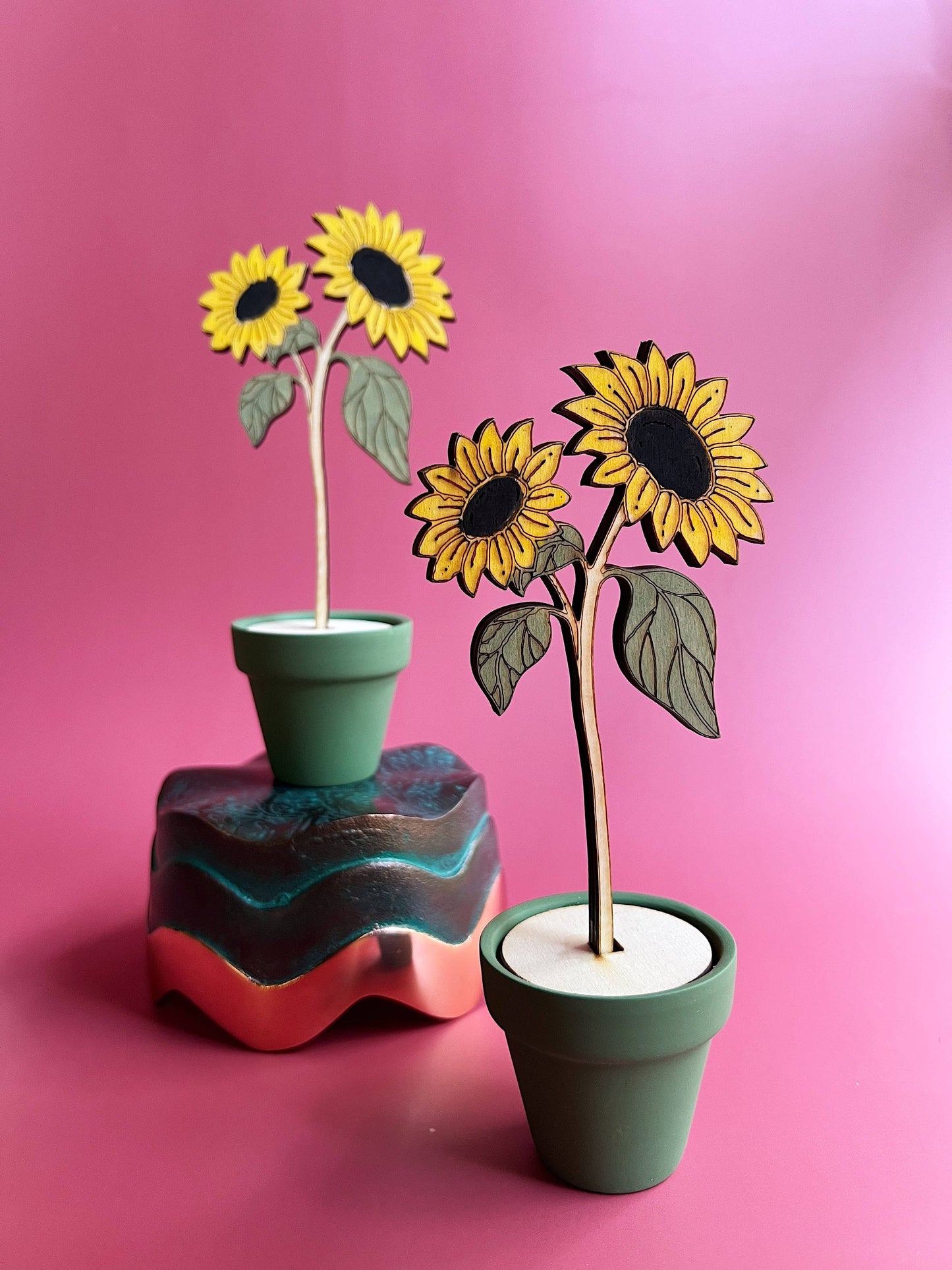 Hand Painted Wooden Flower