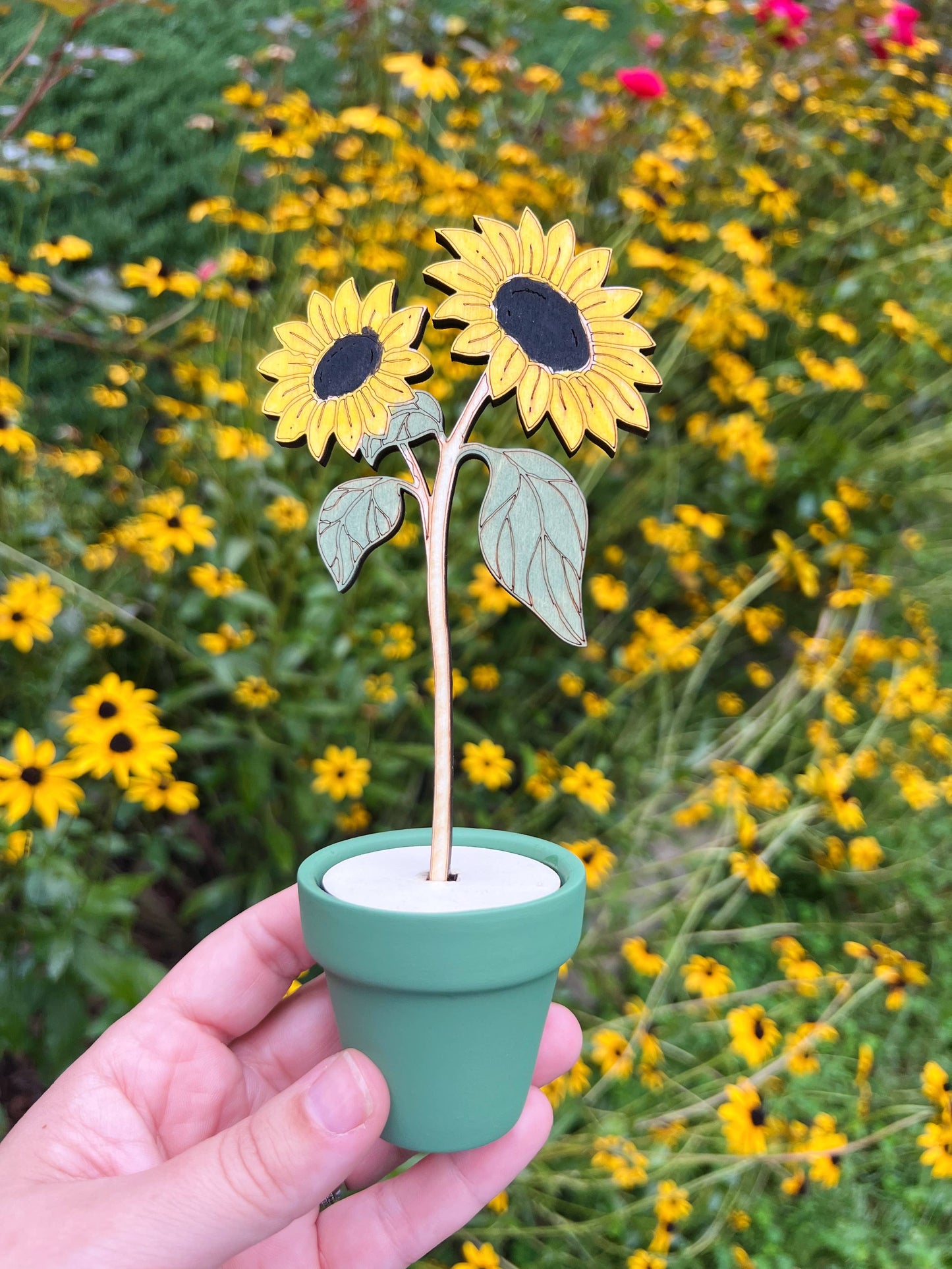 Hand Painted Wooden Flower