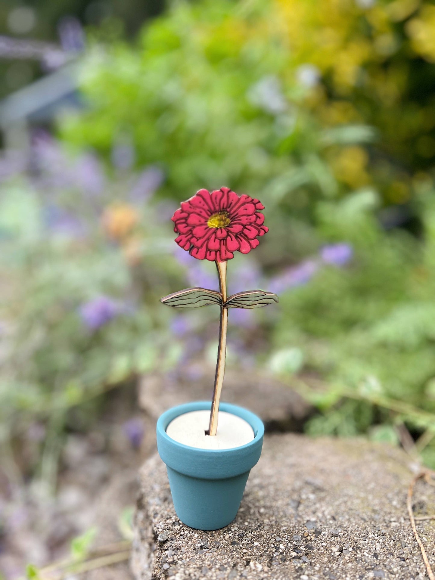 Hand Painted Wooden Flower
