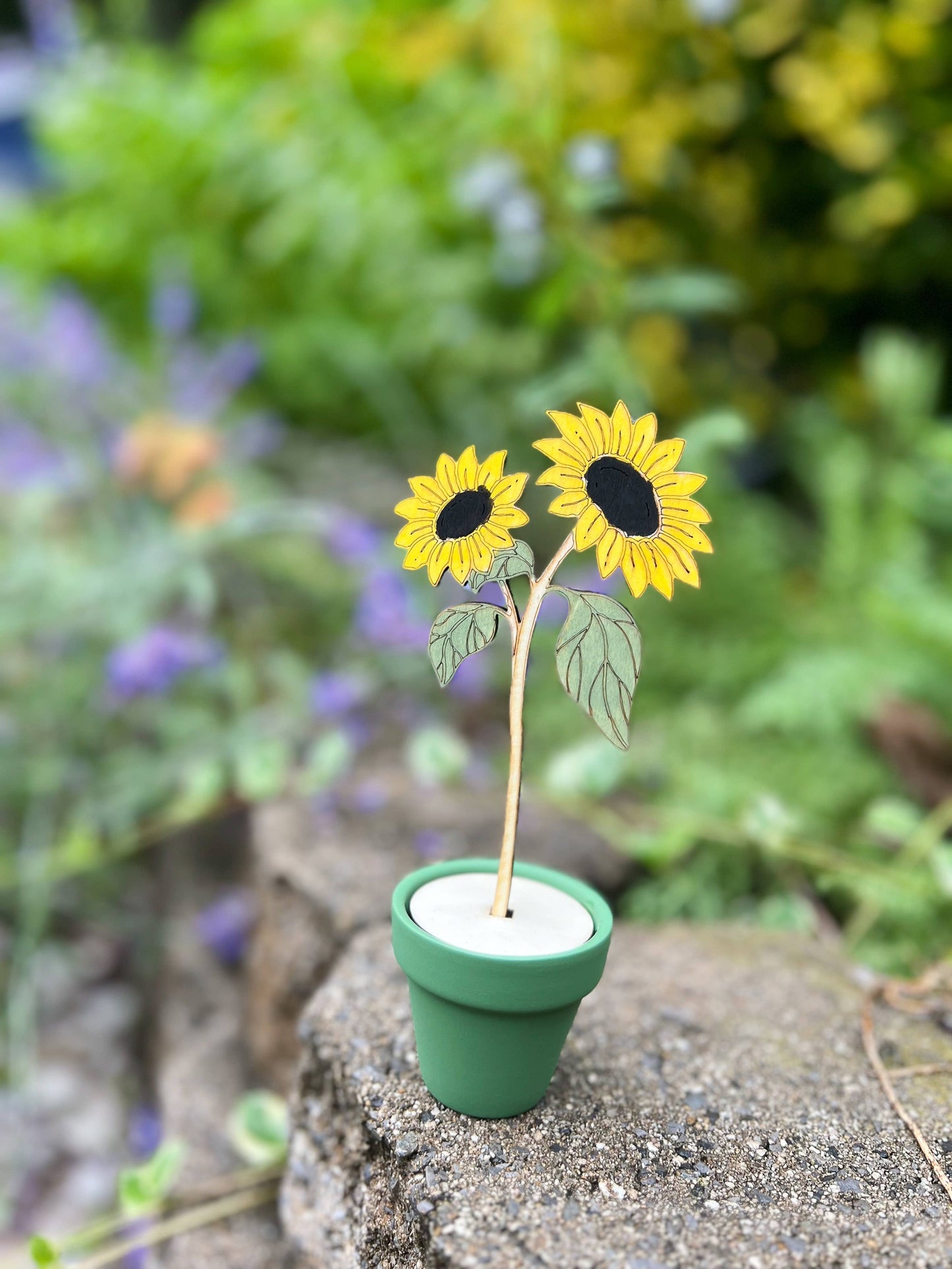 Hand Painted Wooden Flower
