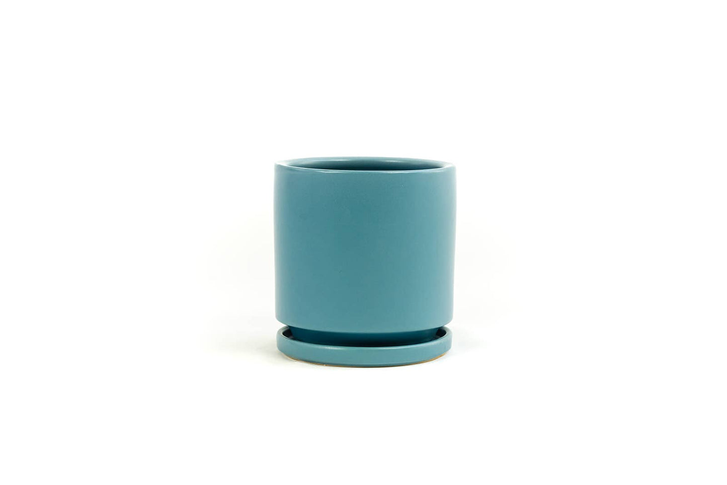 4.5" Gemstone Cylinder Pots with Water Saucers: Blush