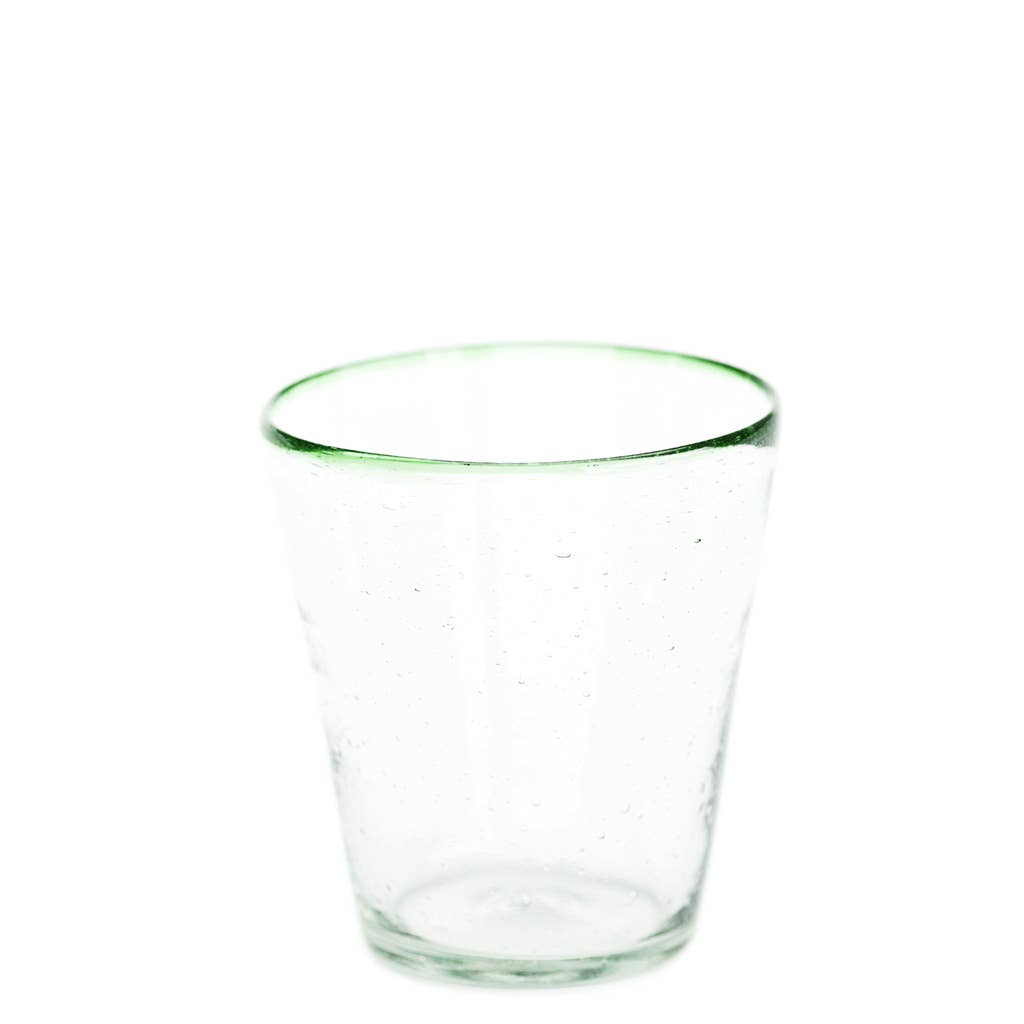 Colored Rim Water Glass