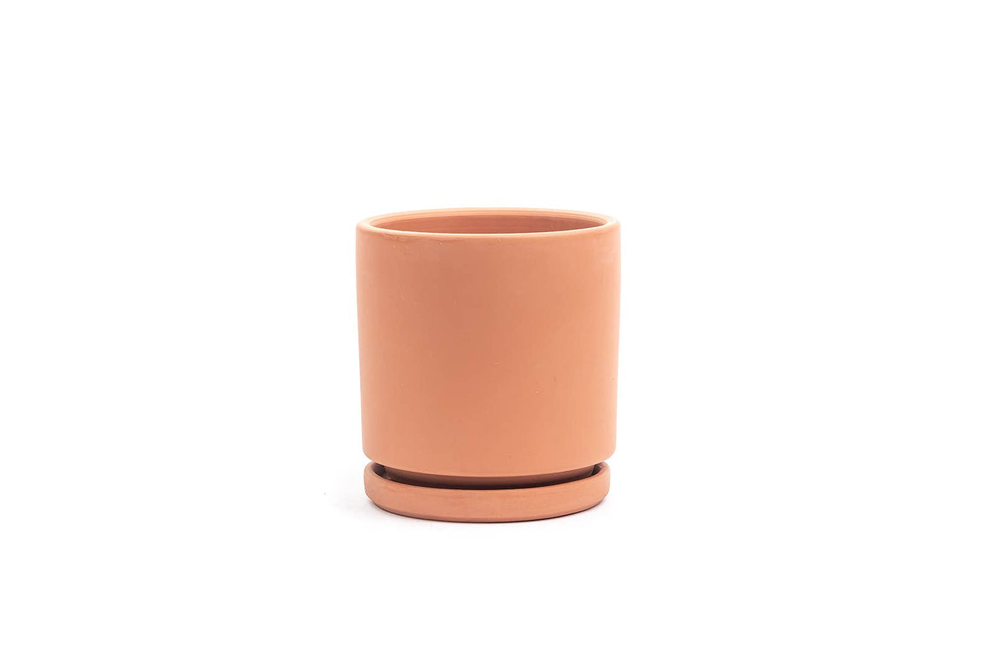 4.5" Terra-Cotta Cylinder Pots with Water Saucers