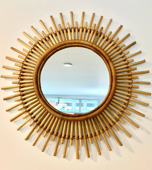 Rattan Circular Accent Mirror