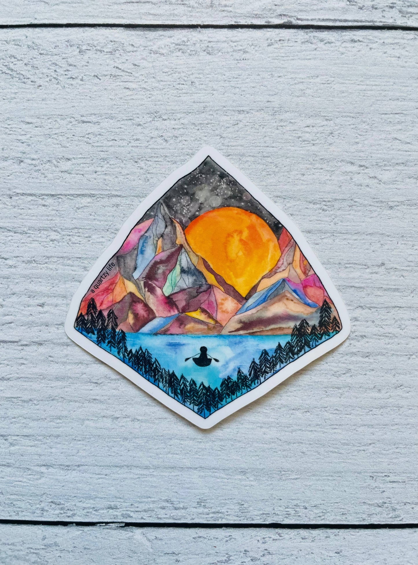 Canoe & Mountains Wanderlust Sticker