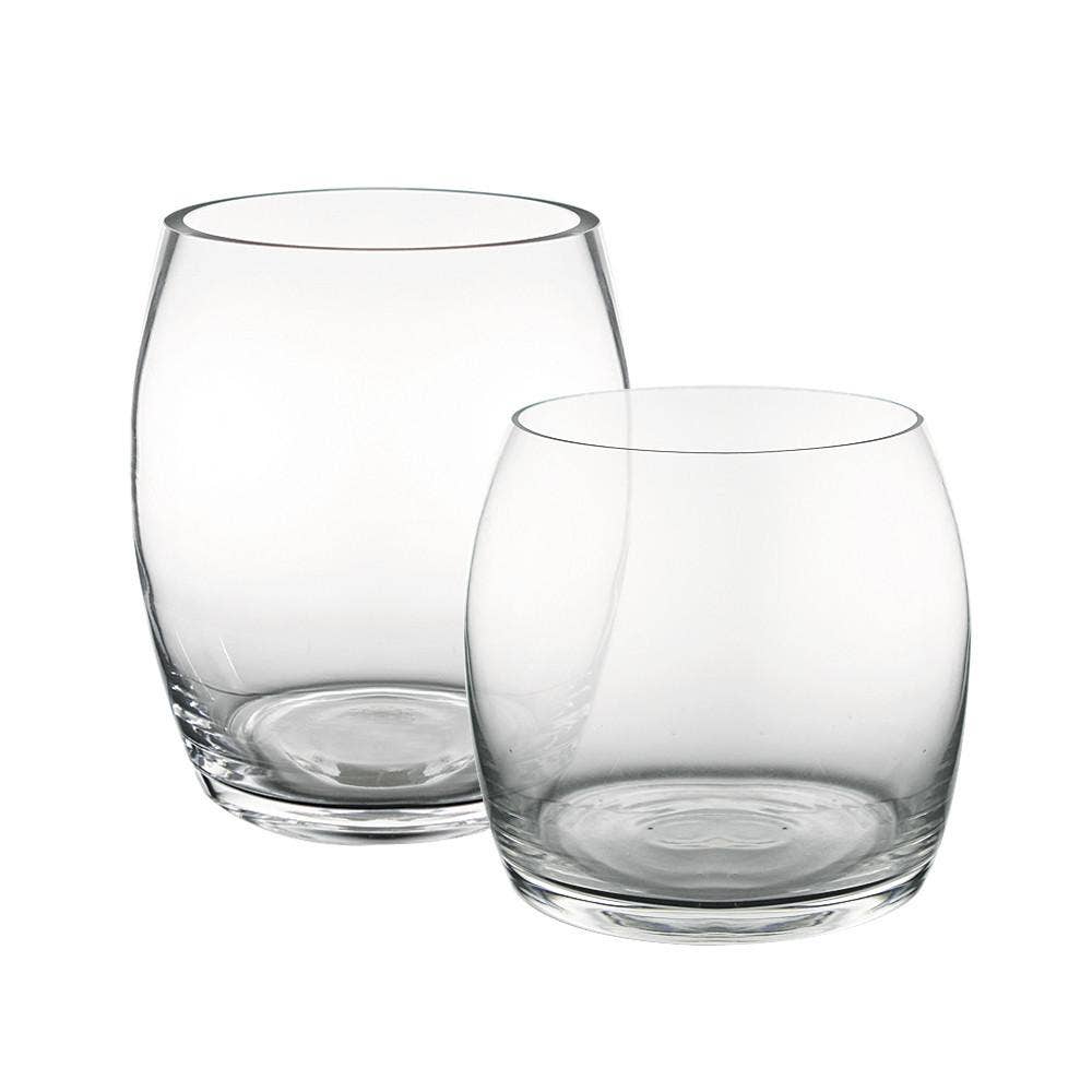 Euro Collection | Barrel Glass Vases Clear