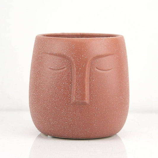 5.5" Slumbering Ceramic Face Planter