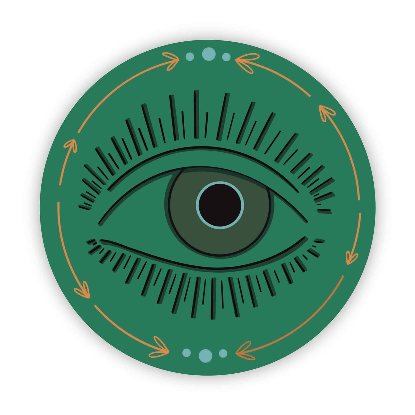 Happiness Green Evil Eye Sticker