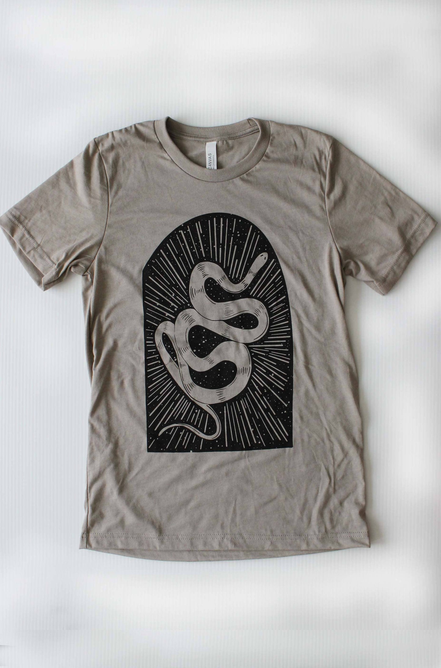 Snake Portal Shirt on Heather Stone