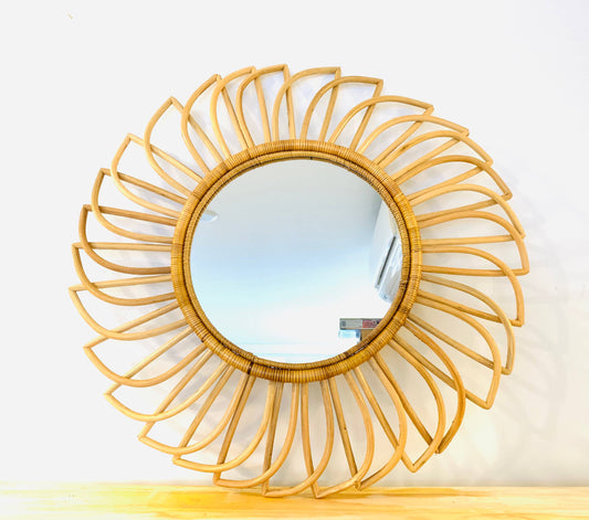 Rattan Circular Accent Mirror