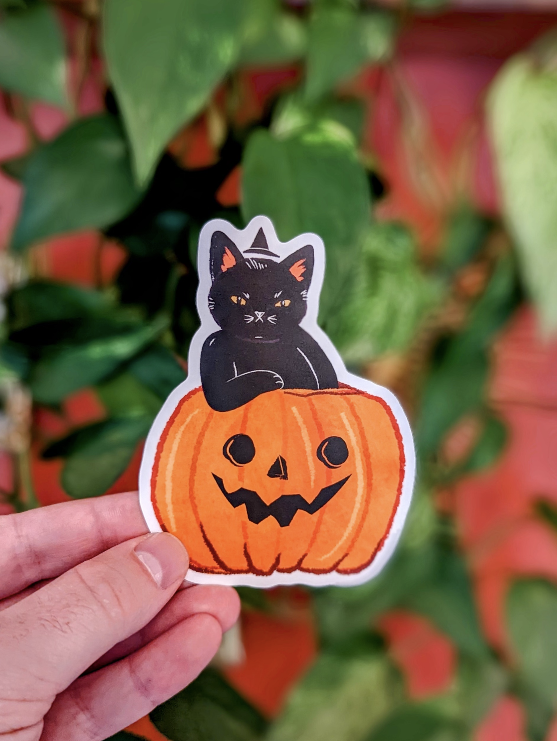 Judgmental Halloween Cat Sticker