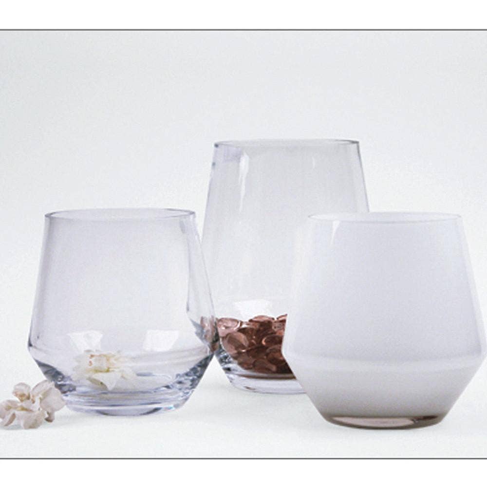 4.7" Top | Euro Collection | Lantern Glass Vase, Clear